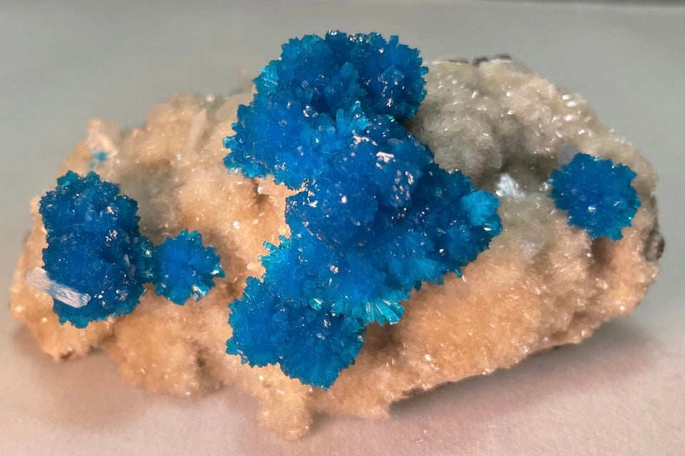 Cavansite with Stilbite on Matrix from Pune, Maharashtra, India – Minerals