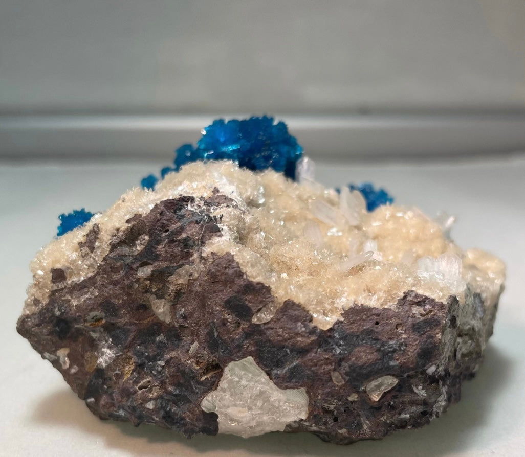 Cavansite with Stilbite on Matrix from Pune, Maharashtra, India – Minerals