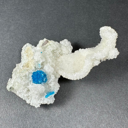 Cavansite Ball 'Floater' on White Stilbite (LG) from Pune, India – Minerals