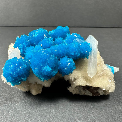Cavansite with White Stilbite on Matrix from Maharashtra, Pune, India – Minerals