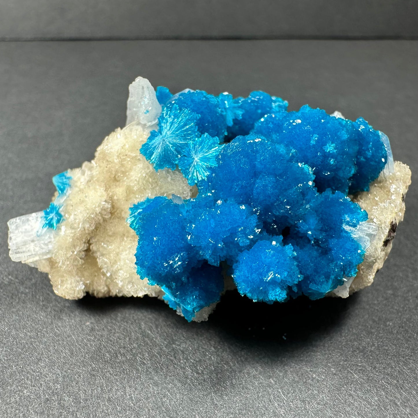 Cavansite with White Stilbite on Matrix from Maharashtra, Pune, India – Minerals