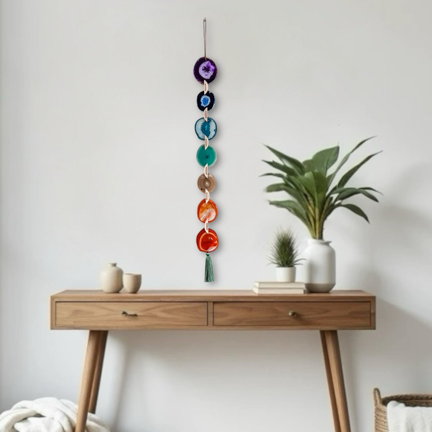 Rainbow Chakra Agate - Wall Hanging
