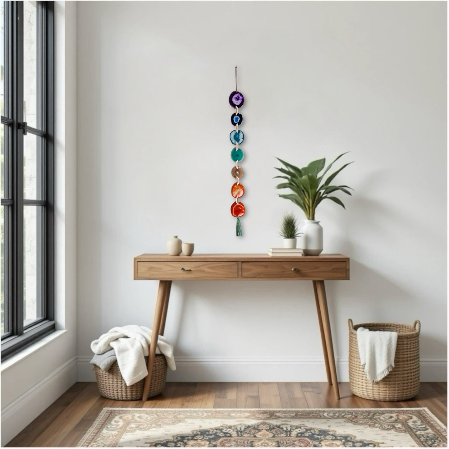 Rainbow Chakra Agate - Wall Hanging