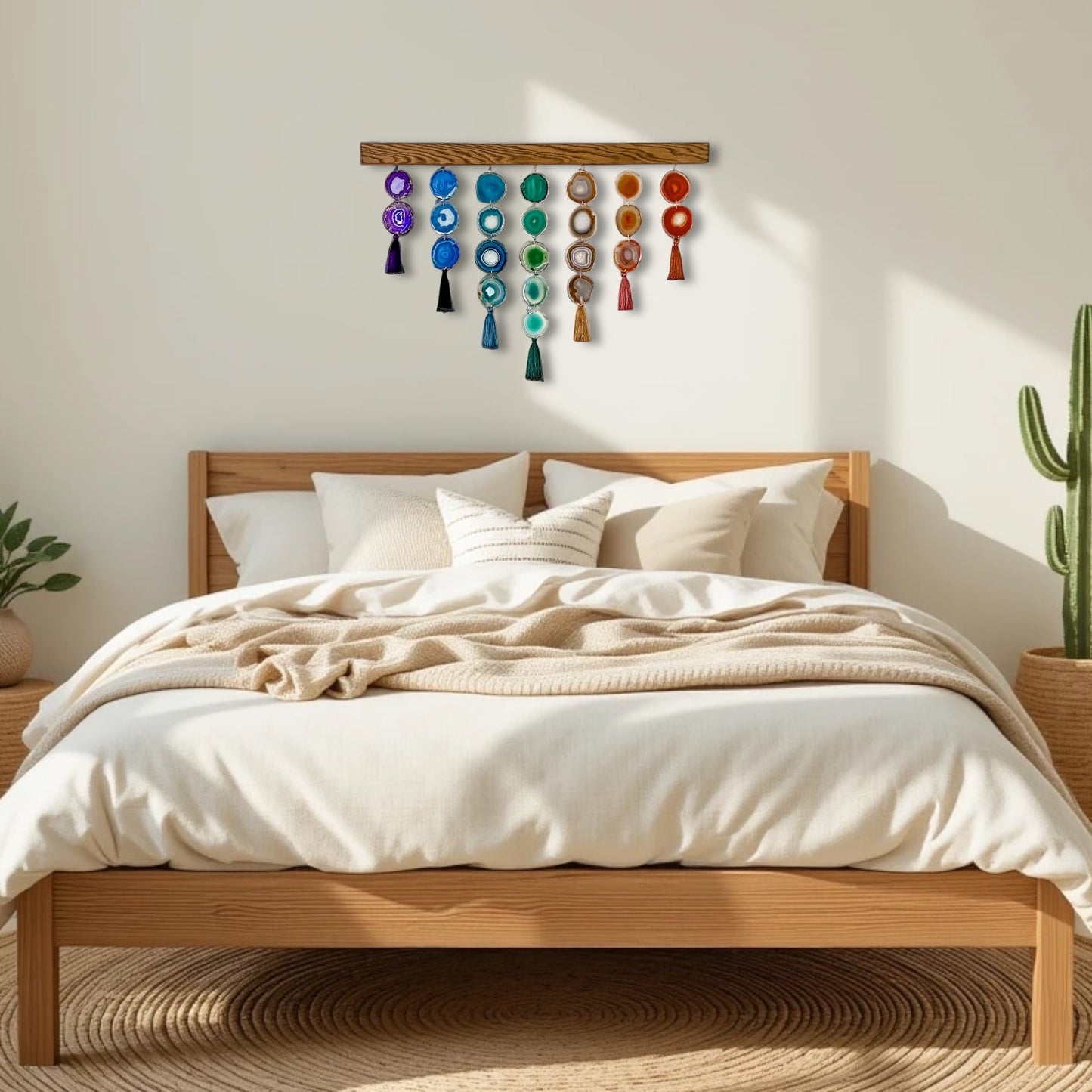 36-Inch Chakra Uma Agate Wall Hanging