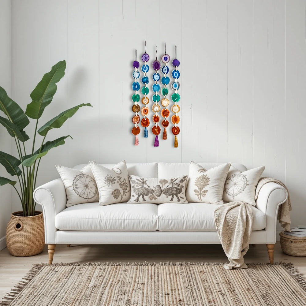 Rainbow Chakra Agate - Wall Hanging