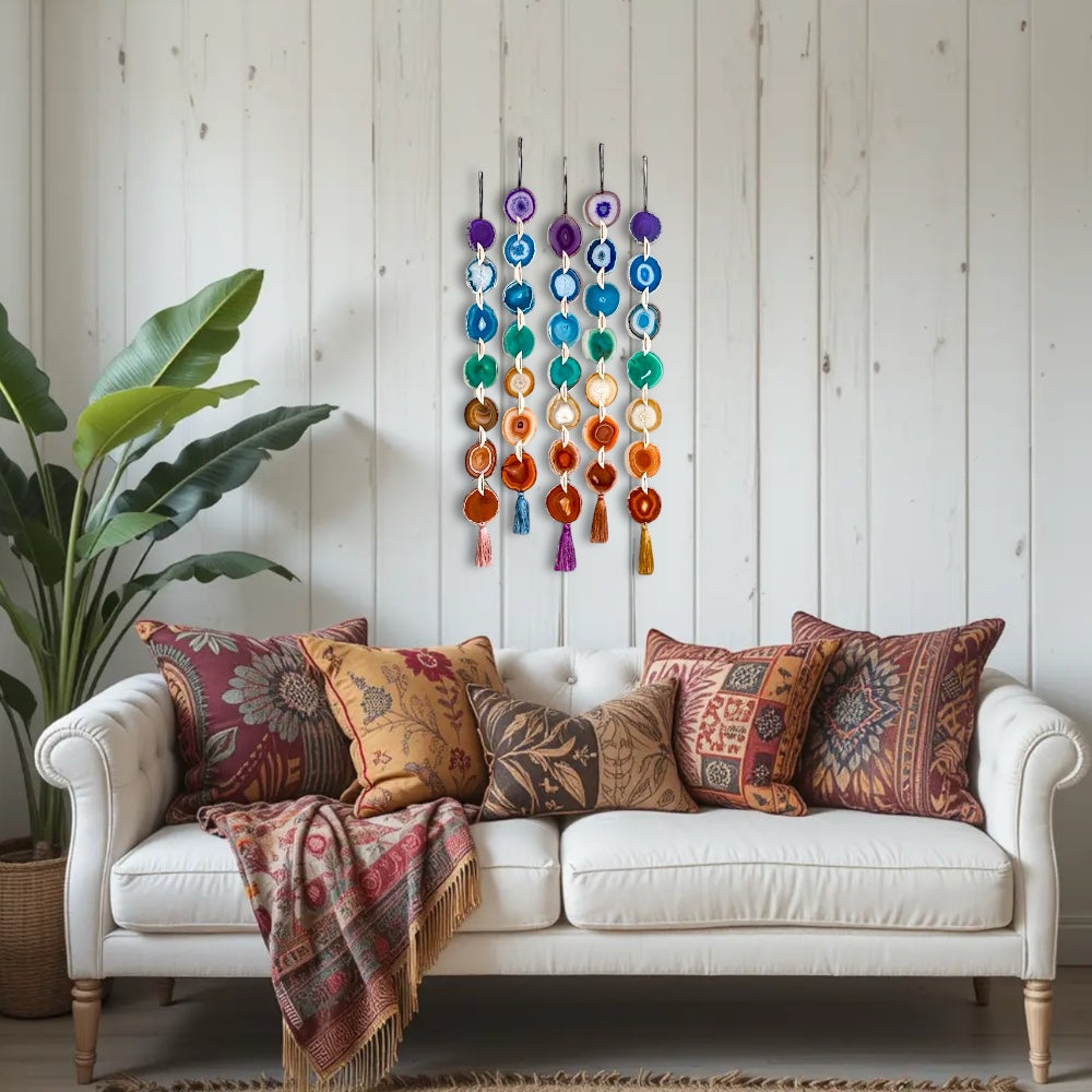 Rainbow Chakra Agate - Wall Hanging