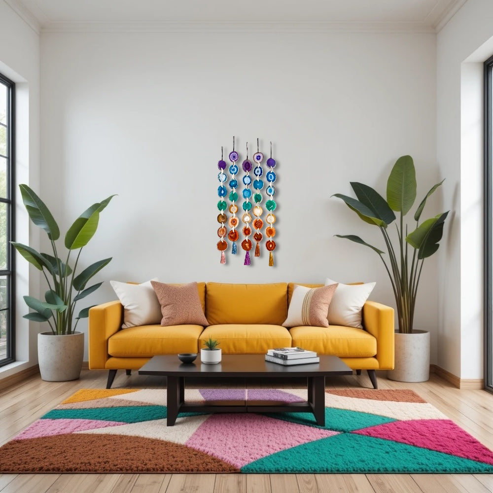 Rainbow Chakra Agate - Wall Hanging