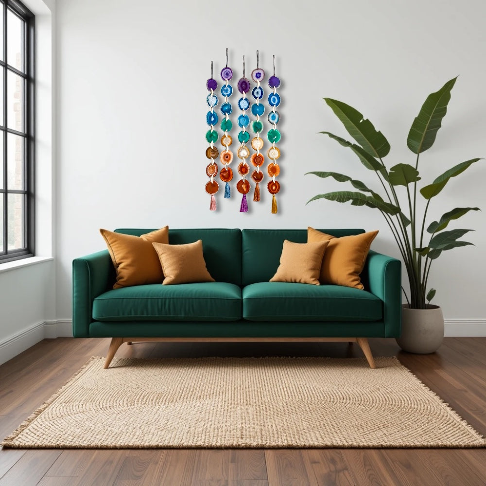 Rainbow Chakra Agate - Wall Hanging