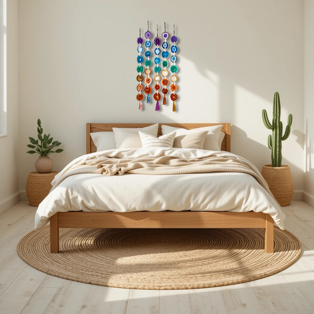 Rainbow Chakra Agate - Wall Hanging