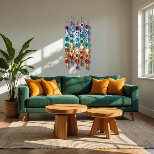 Rainbow Chakra Agate - Wall Hanging