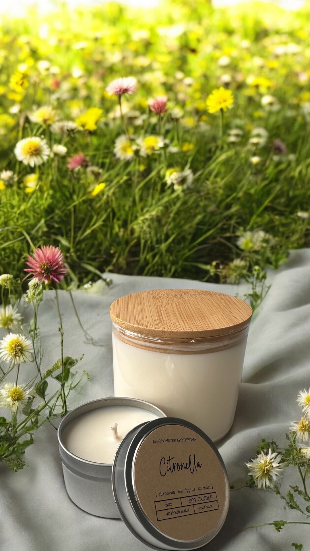 Citronella Candle – 16 oz 3-Wick Outdoor Mosquito Repellent with Essential Oils -- by Moon Water Apothecary! –