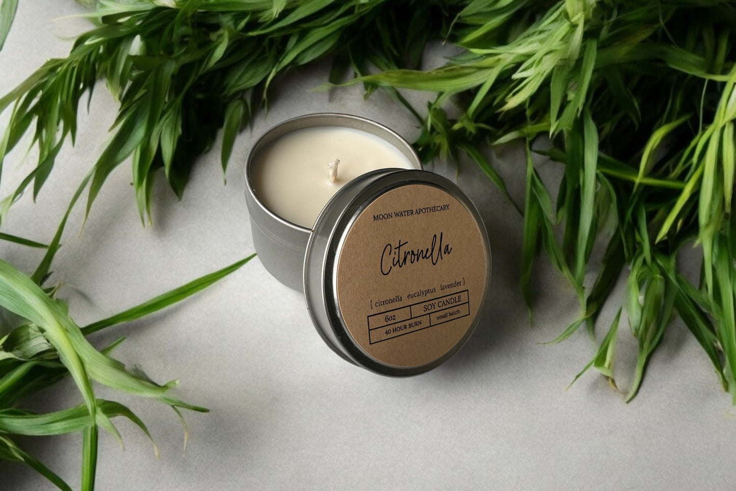 Citronella Candle – 16 oz 3-Wick Outdoor Mosquito Repellent with Essential Oils -- by Moon Water Apothecary! –