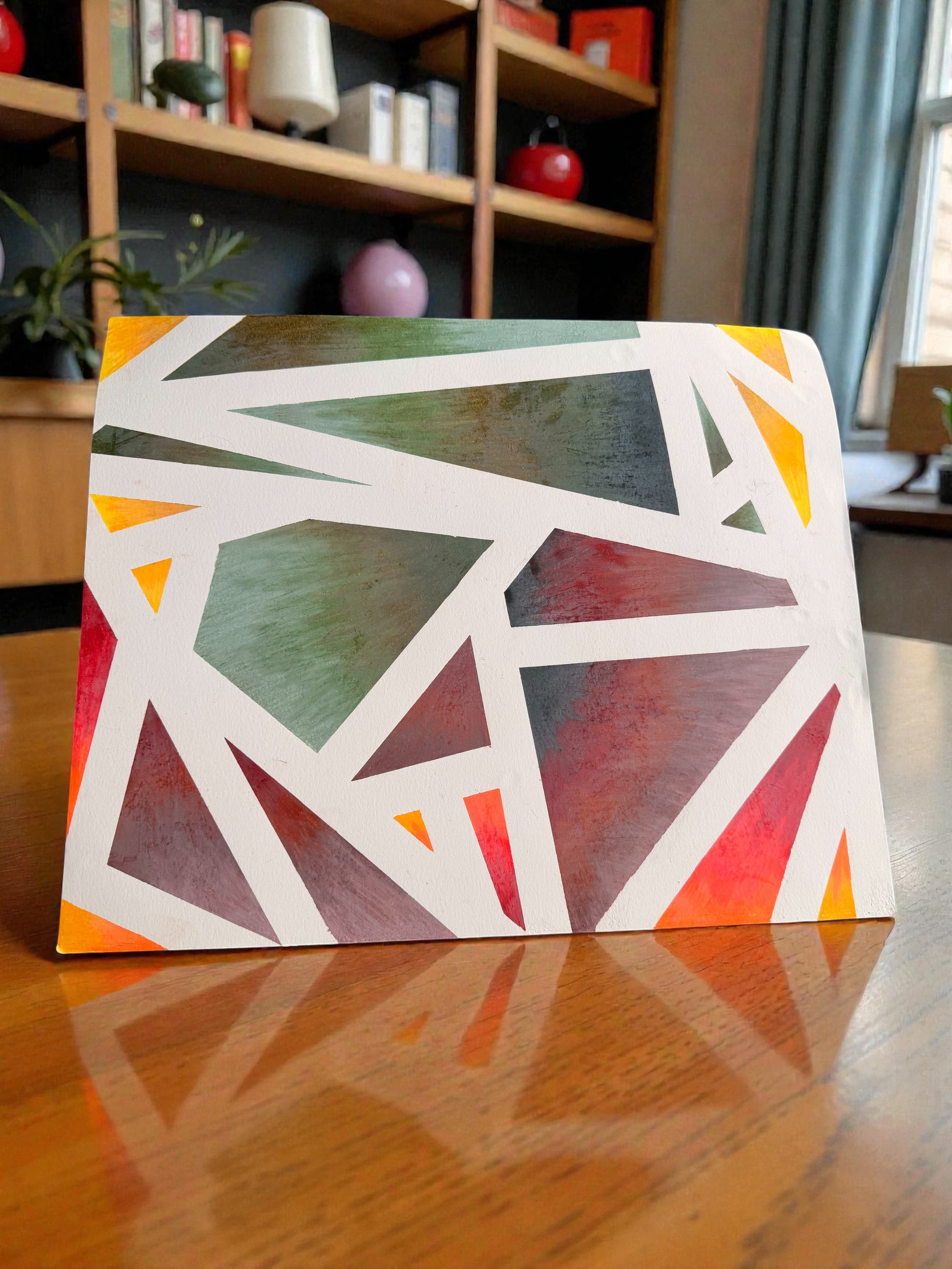 Geometric Colored Pencil Drawing 17x14 - Original –