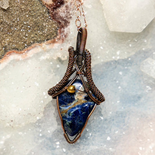 Pietersite Wire Wrap Crystal Pendant