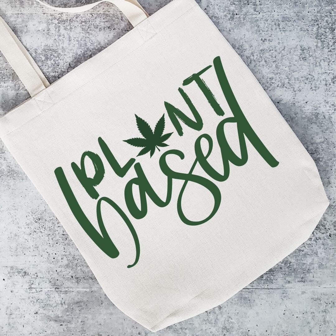Plant Based Tote Bag - Vegan Cannabis Hemp Leaf Tote – Pouches & Totes