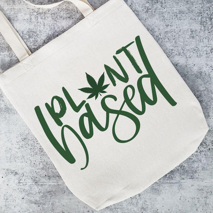Plant Based Tote Bag - Vegan Cannabis Hemp Leaf Tote – Pouches & Totes
