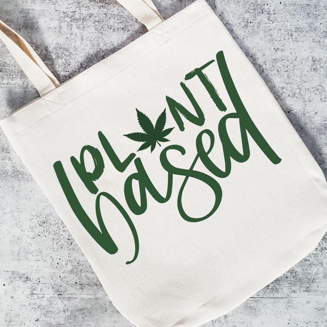 Plant Based Tote Bag - Vegan Cannabis Hemp Leaf Tote – Pouches & Totes