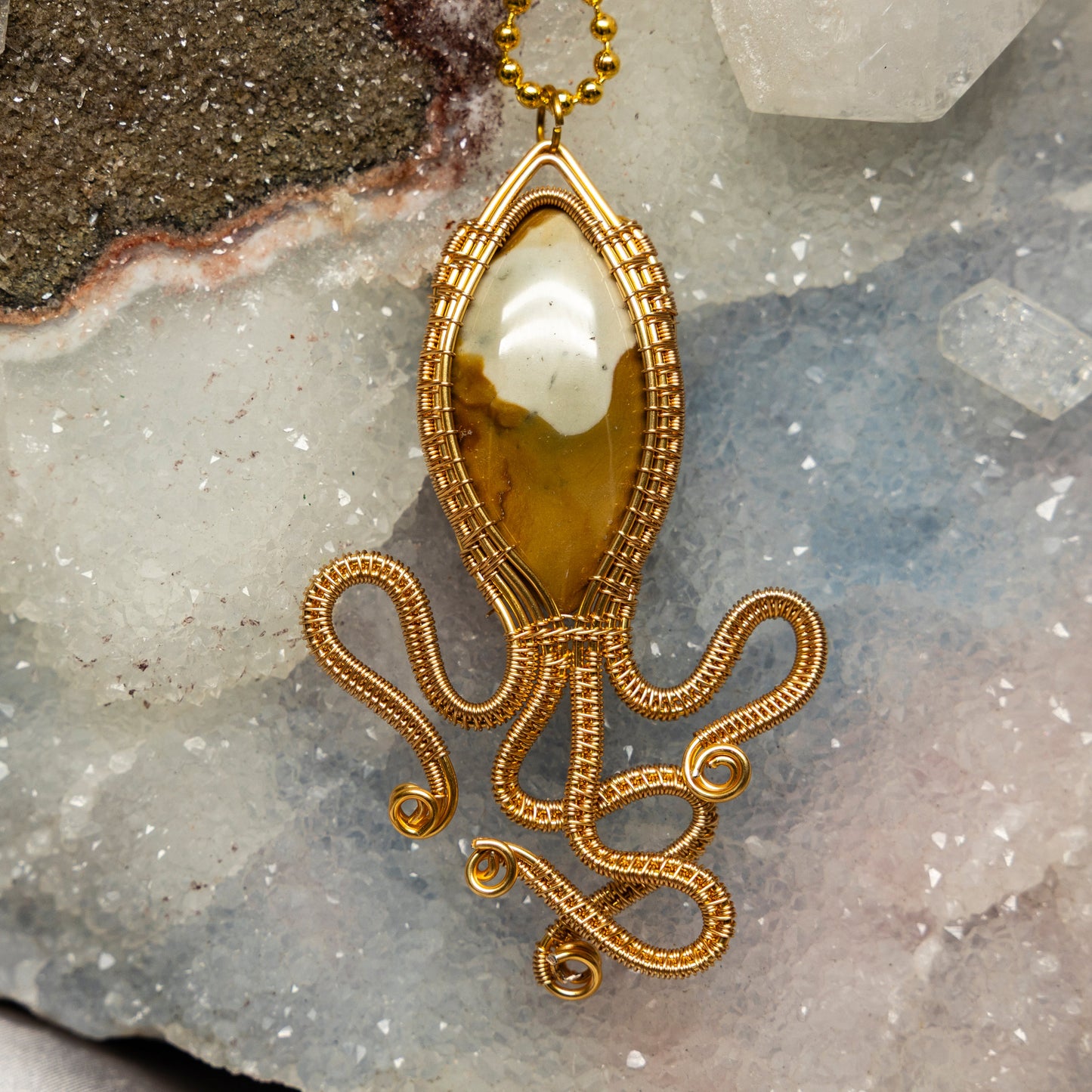 Polychrome Jasper "Squid" Wire Wrap Crystal Pendant – Wire Wraps
