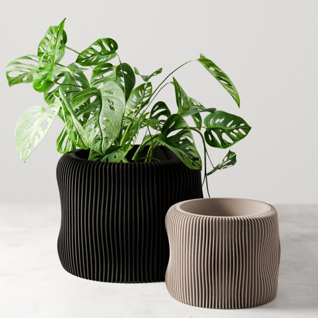 BUBBLY Planter – 8" Muted White Planter