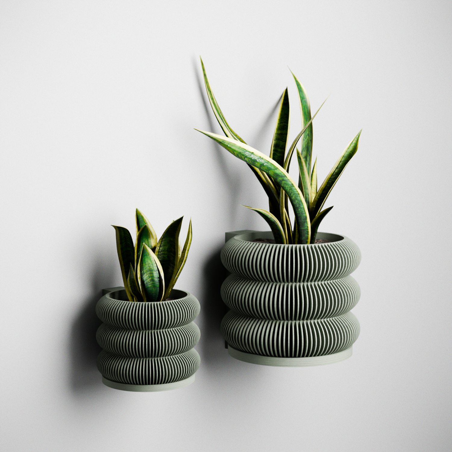 Wall Planter - Triple BUBBLES – Muted Green Planter