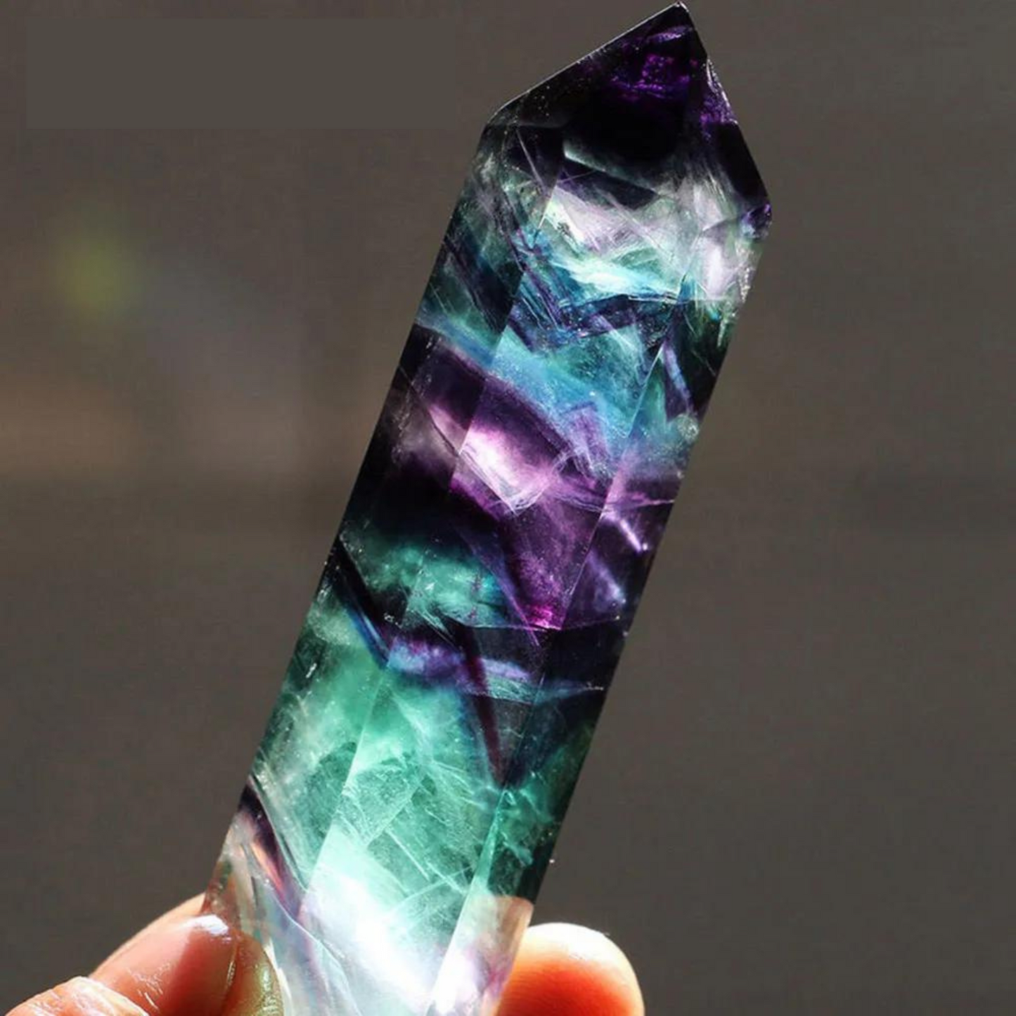 Pillar Of Energy Rainbow Fluorite Crystal Tower