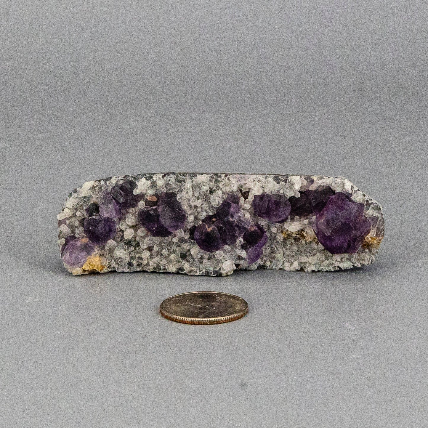 Purple Fluorite Cubes on Calcite "Nubbies" – Clusters