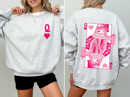 Queen of Hearts, Cards, Games, Valentine's Day Sweatshirt