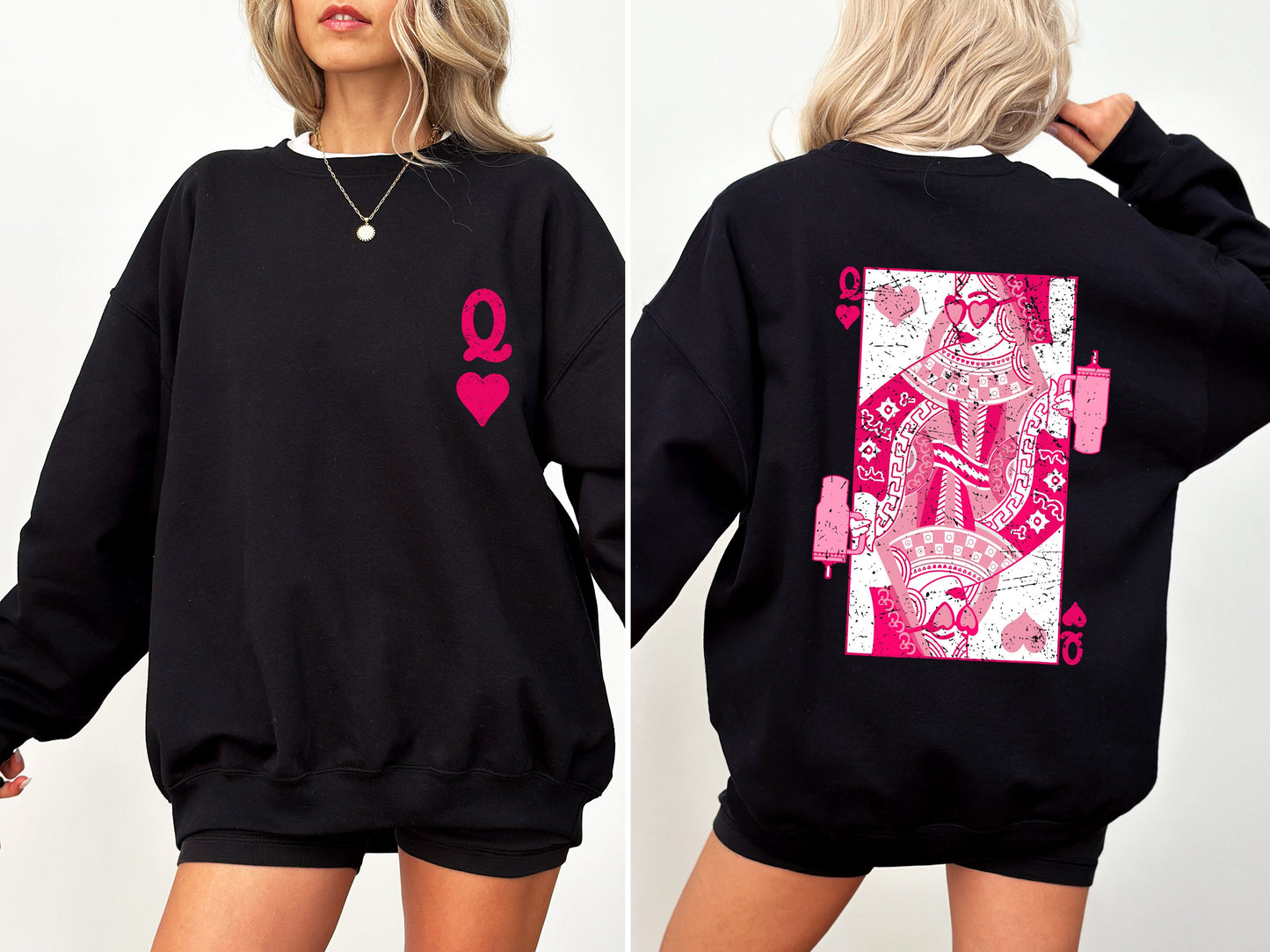 Queen of Hearts, Cards, Games, Valentine's Day Sweatshirt