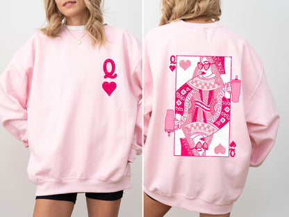 Queen of Hearts, Cards, Games, Valentine's Day Sweatshirt