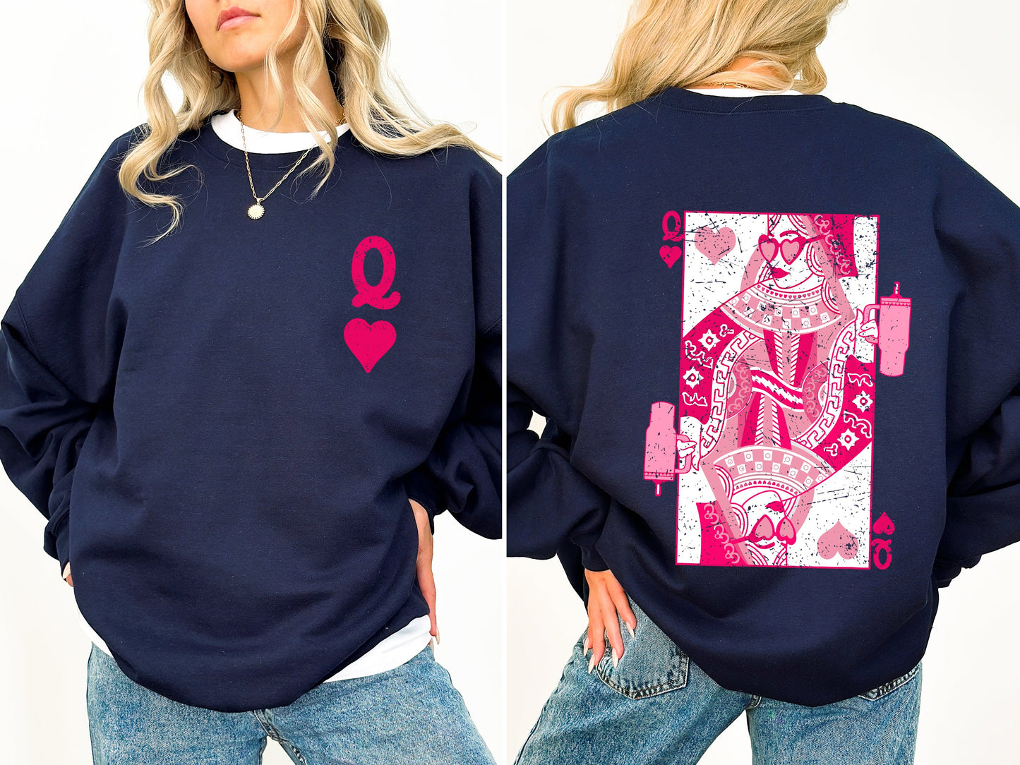 Queen of Hearts, Cards, Games, Valentine's Day Sweatshirt