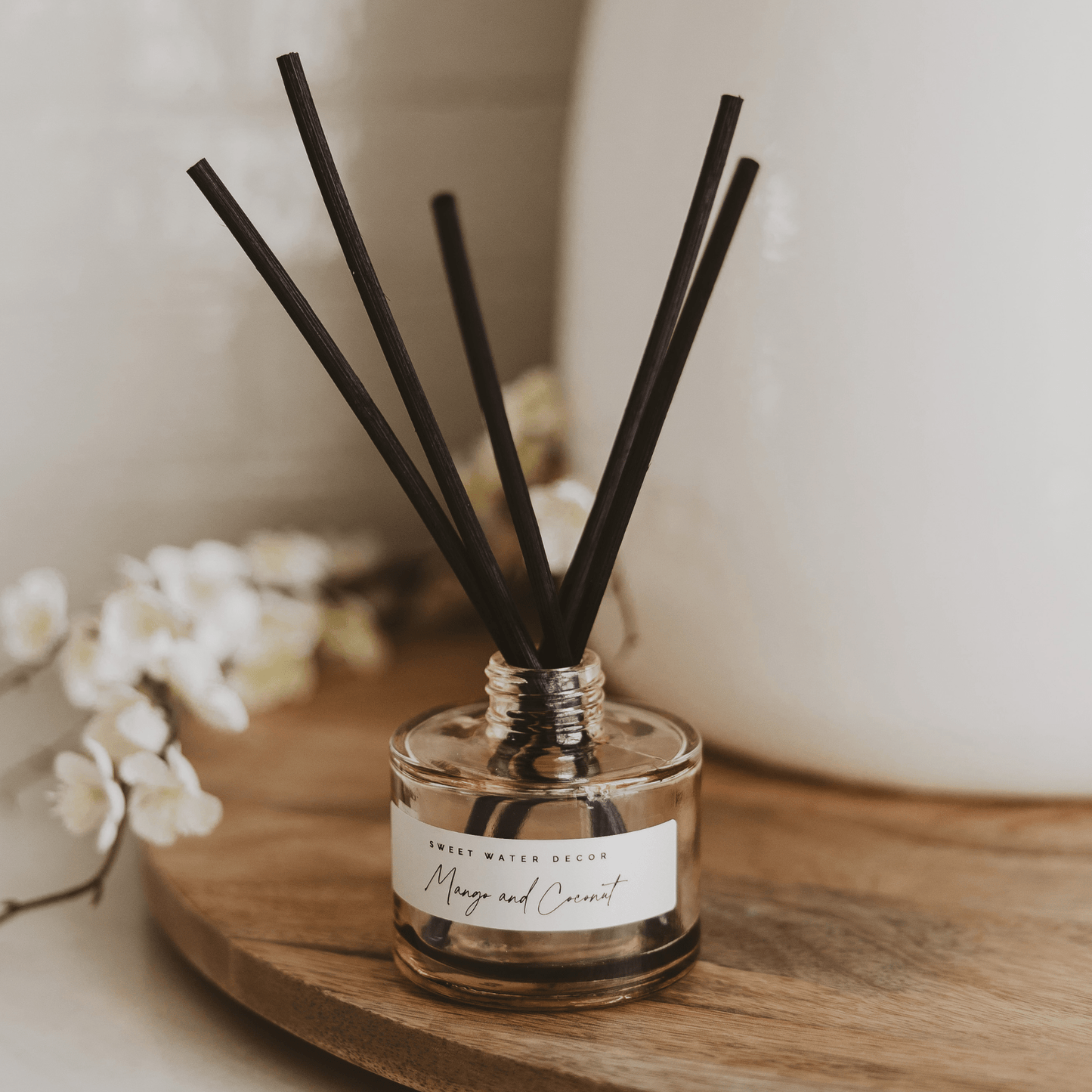 Mango and Coconut Tinted Glass Jar Reed Diffuser – Reed Diffusers