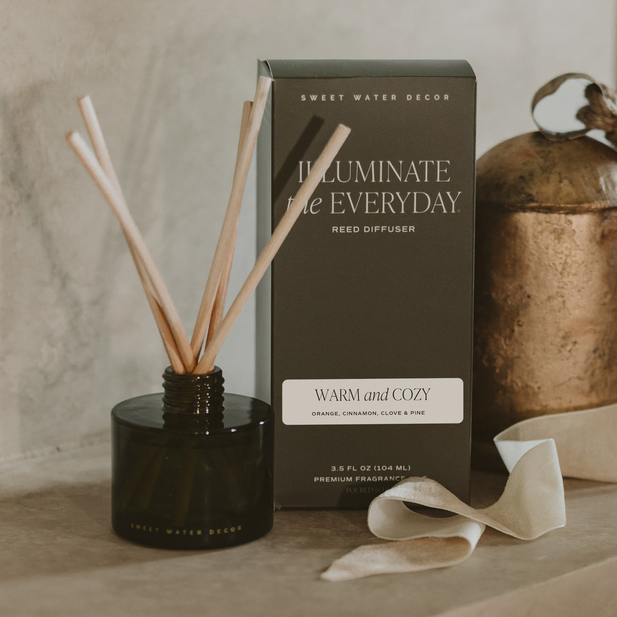 Warm and Cozy Olive Tinted Glass Jar Reed Diffuser – Reed Diffusers