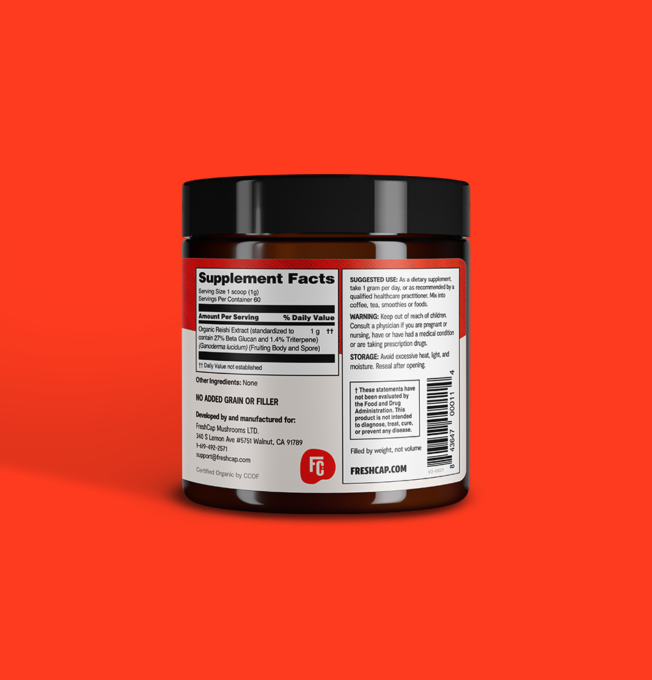 Reishi Mushroom Extract Powder – 14,000mg Dual-Extract Relaxation Blend