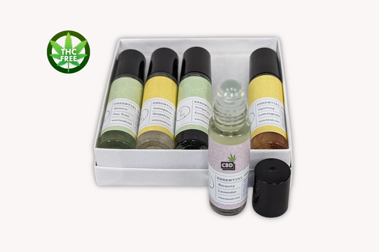 CBD Essential Oils Roll-On set with Crystals and CBD (THC free) – All Gifts