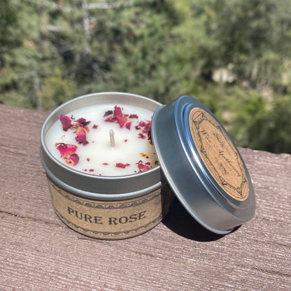 Pure Rose Botanical Candle Travel Tin