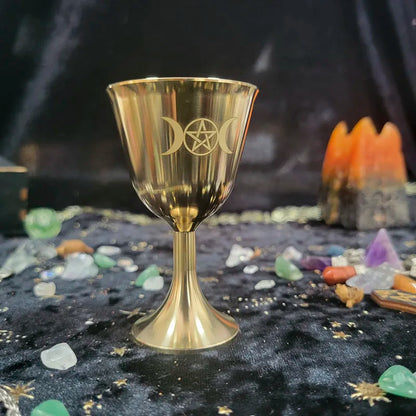 Goddess & Triple Moon Gold Chalices