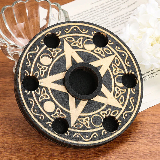 Pentacle Crystal Ball & Candle Holder