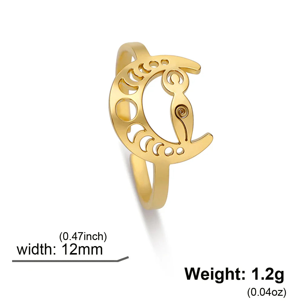 Moon Phase Goddess Ring