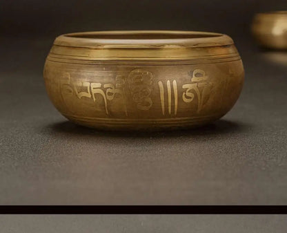 Nepal Handmade Singing Bowl Large Brass Tibetan Bowls Yoga Meditation Sound Healing Instrument Buddhist Sound Bowls Ornaments