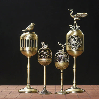 Magpie Hollow Lamp Sandalwood Fragrance Censer Smoking Backflow Incense Holder Tea House Ornaments Study Room Home Decor