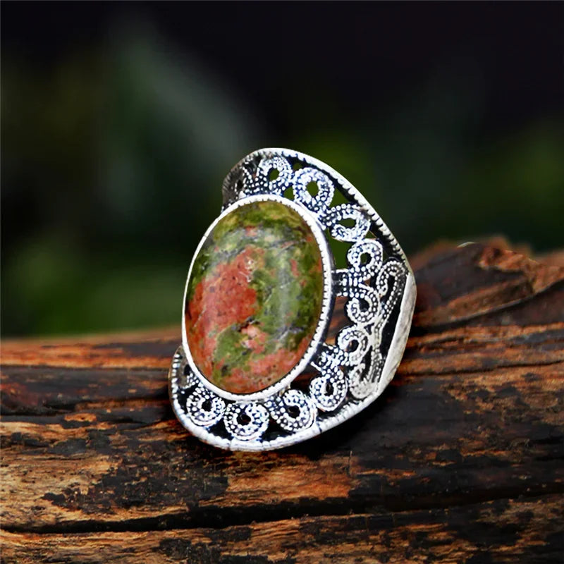 Stone Oval Vintage Design Rings