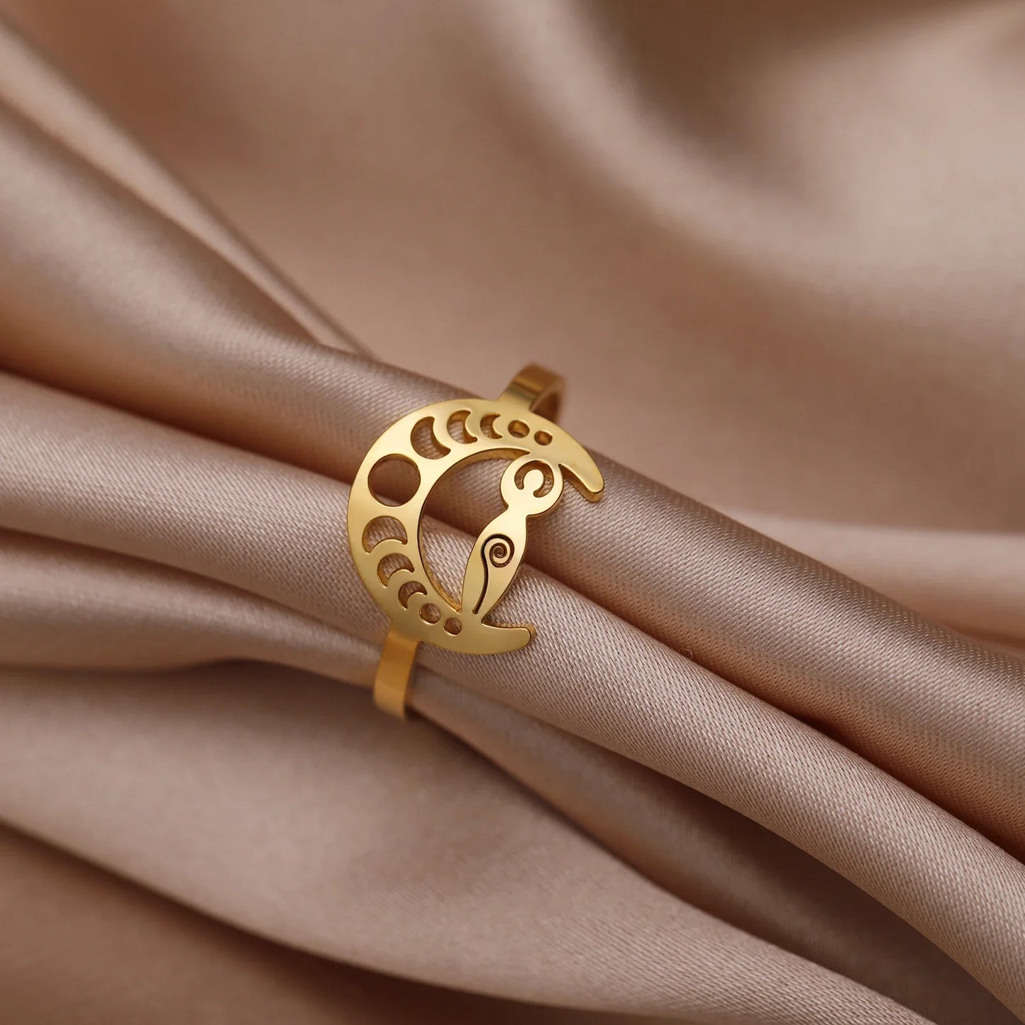 Moon Phase Goddess Ring