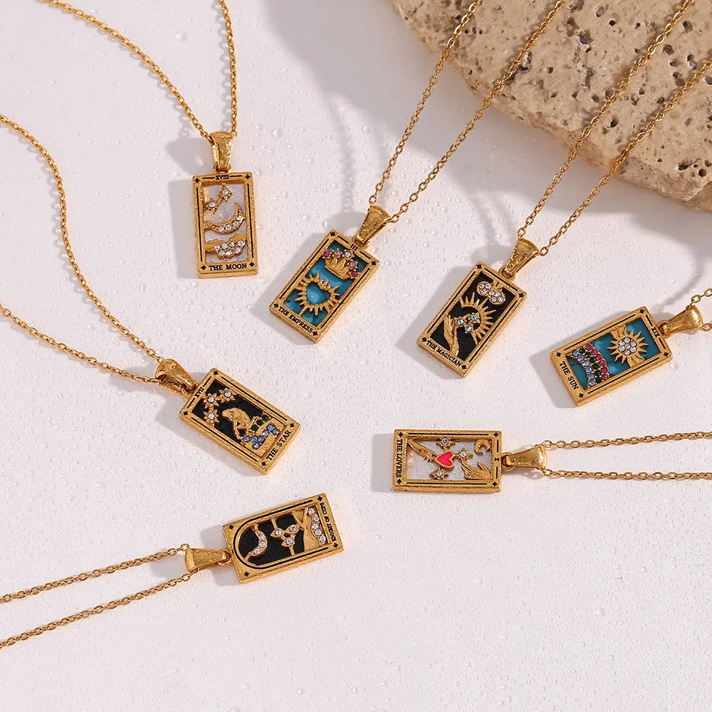 Gold Tarot Card Necklaces – necklace