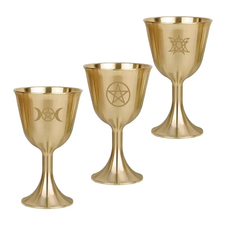 Goddess & Triple Moon Gold Chalices