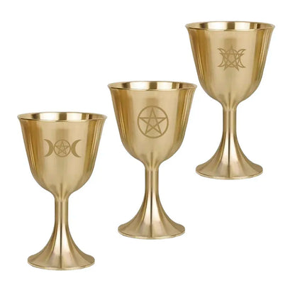 Goddess & Triple Moon Gold Chalices