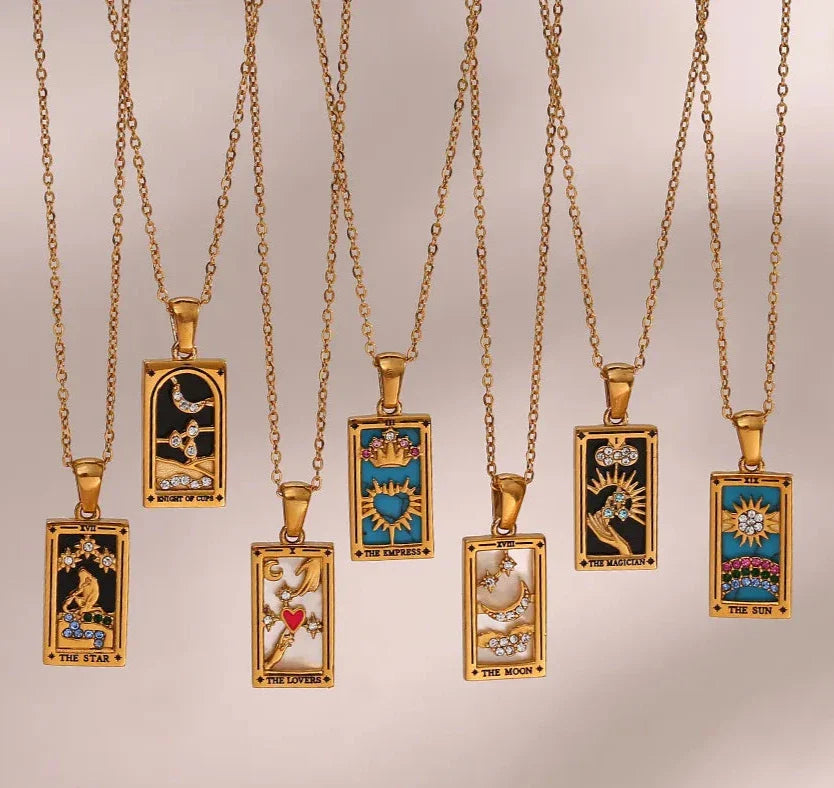 Gold Tarot Card Necklaces – necklace