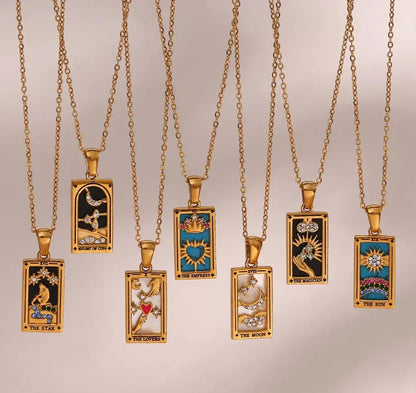 Gold Tarot Card Necklaces – necklace