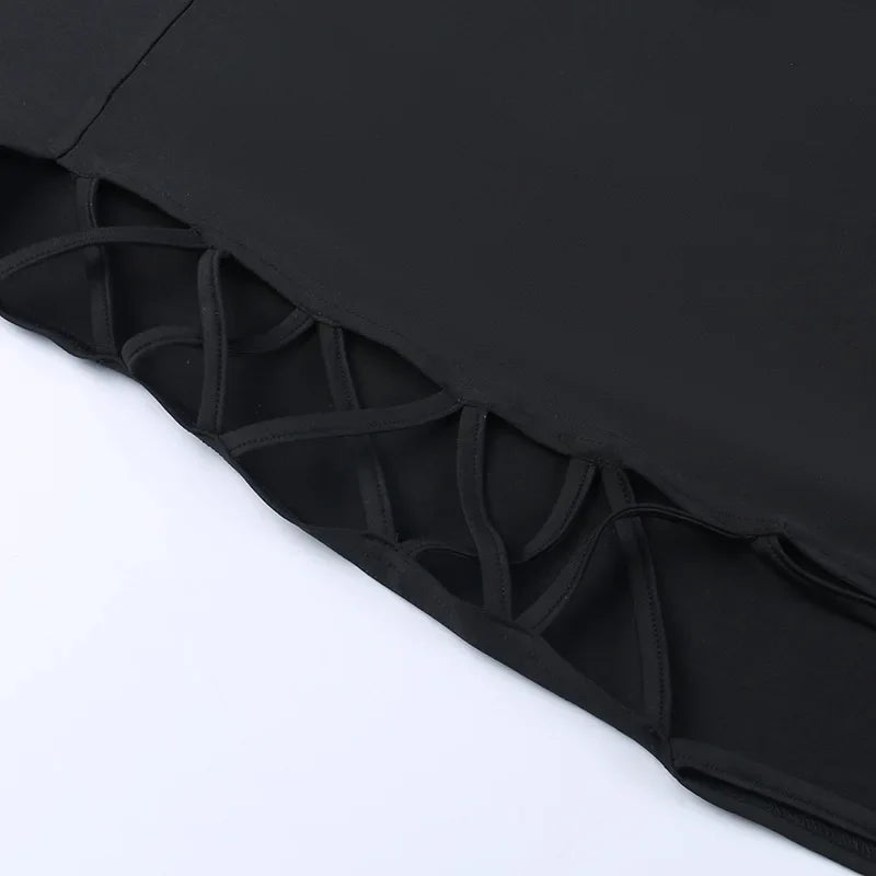 Halter High Split Black Dress