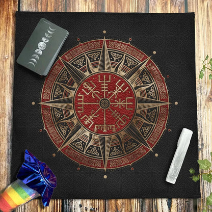 Triple Moon Pentacle and Runic Altar Cloth