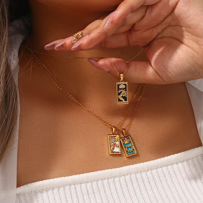 Gold Tarot Card Necklaces – necklace